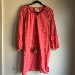 Anthropologie Figue Coco Embroidered Sleeve Dress xs beachy vacation resort